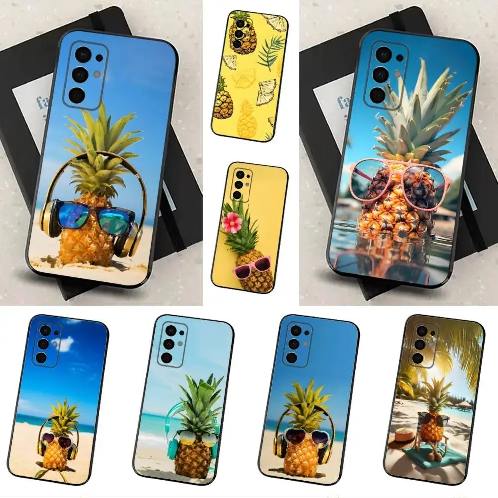 

Cute Pineapple Fruit Art Case For Samsung Galaxy A91,A80,A73,A72 ,A71,A53A52,A32 ,A31A22,A21s,A20,Black Cover