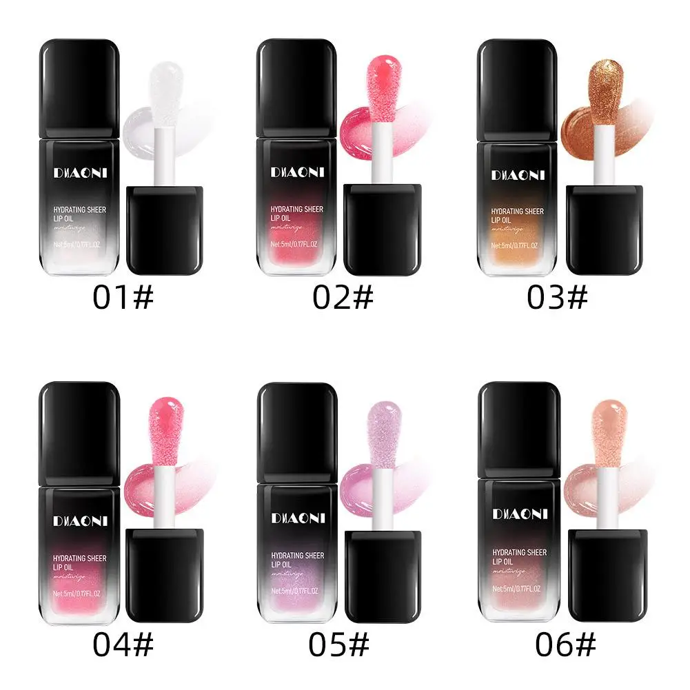 グリッターリップグレーズ 長持ちリップグロス 防水液体口紅 メイクアップリップオイル リップティント 保湿リップバーム 6色