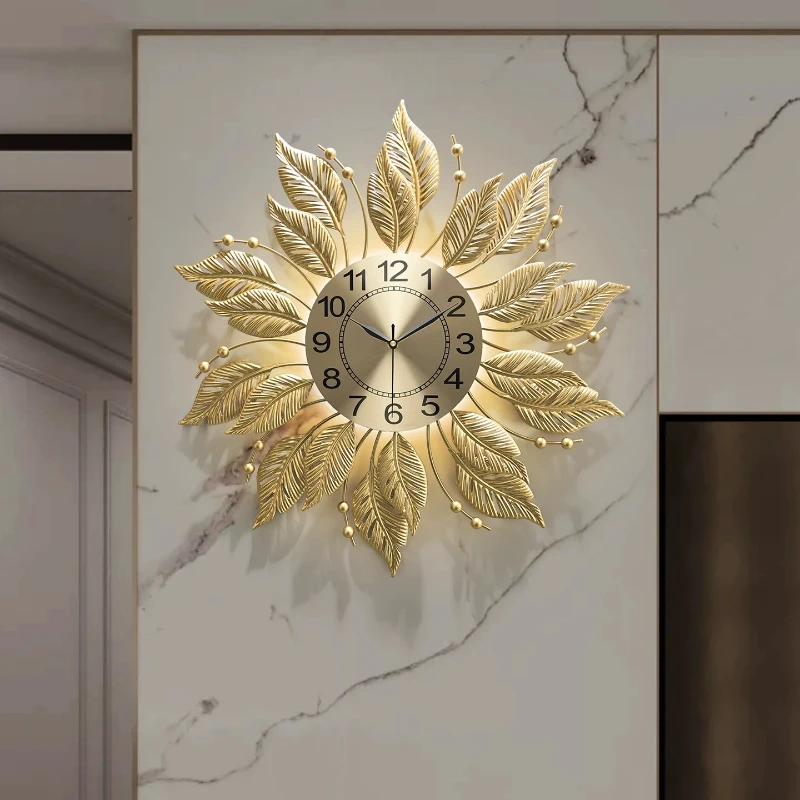 

Modern Design Wall-mounted Metal Wall Clock Living Room Decoration Watch Creative Art Silent Clock Large Quartz Clock Home Decor