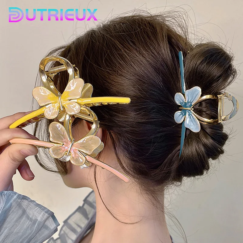 مشابك شعر ملونة للنساء والفتيات ، دبوس شعر ، أقواس ، مشبك مخلب ، إكسسوارات شعر ، أغطية رأس ، 4 ألوان ،