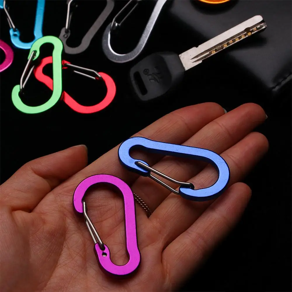 Outdoor Durable Fishing S-shape Hook Aluminium Alloy Snap Clip Spring Buckle Carabiner Keychain