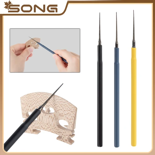 Imagen 1 del producto Mini limas ranuradas para puente de violín, 1/3 Uds., lima de ranura para tuerca de violín, herramientas luthier, herramientas para hacer violonchelo y violín, pieza de herramienta de pulido de detalles