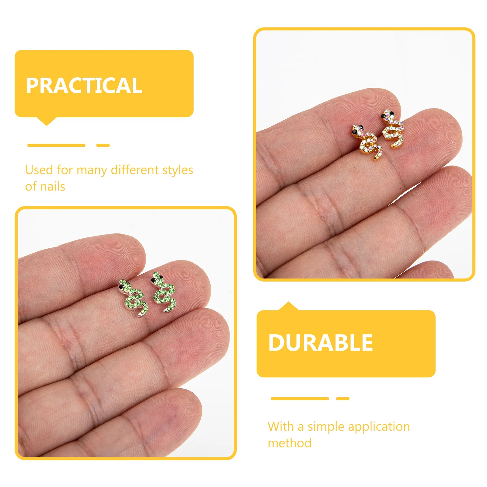 

12pcs Drilling Manicure Manicure Rhinestones Decor Decor Rhinestones 3D Charms Gems Nail 3D Nail Charms Decorations