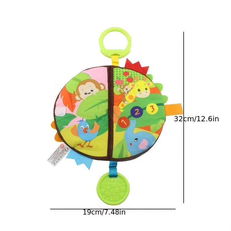 Baby Cloth Book, Cartoon Tearing Enlightenment Book, Can Gnaw Rattling Paper, Suitable for 0-3 Years Old Baby Educational Toys