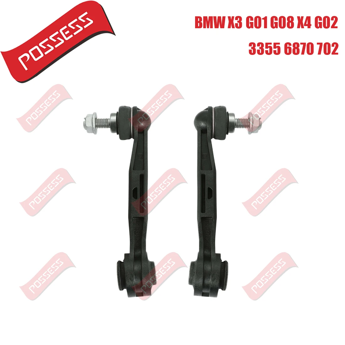 

A Pair of Rear Axle Sway Bar End Stabilizer Link Ball Joint For BMW X3 G01 G08 X4 G02 2017-/,OE 33556870702,L=R