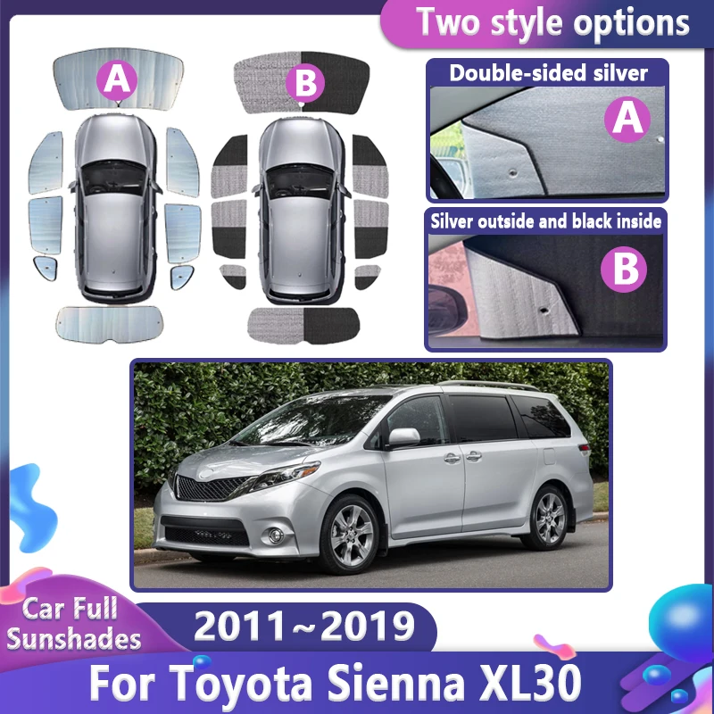 

Аксессуары для Toyota Sienna 2011 ~ 2019 XL30, автомобильные солнцезащитные козырьки с защитой от УФ-лучей, солнцезащитные козырьки для окон, автоаксессуары 2017 2015