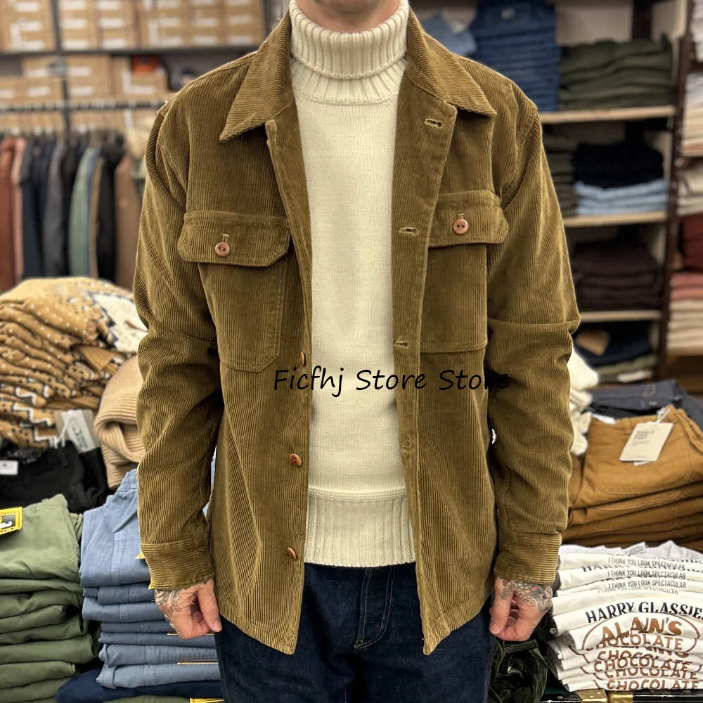 

Corduroy Fashion Suit Jackets for Man Men's Jacket Two Breast Pockets Casual Lapel Single-breasted Suits Blazer Clothing