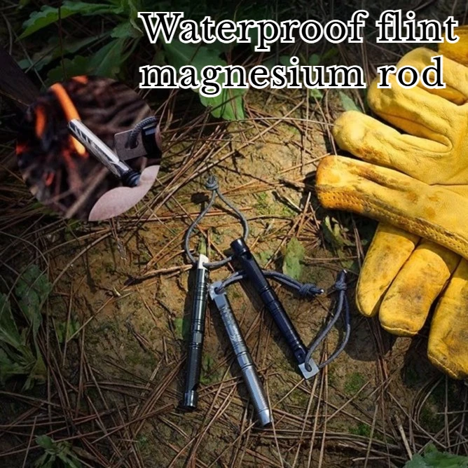 

Waterproof Flint Magnesium Rods Outdoor Wilderness Survival Fire-making Equipment Wild Whistle Emergency Survival Gear