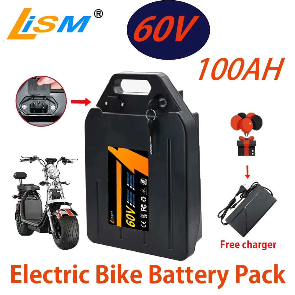 Harley 18650  60V 100AH two wheel foldable Citycoco Lithium Battery 500W- 2400W Electric motorcycle Waterproof +Free charger