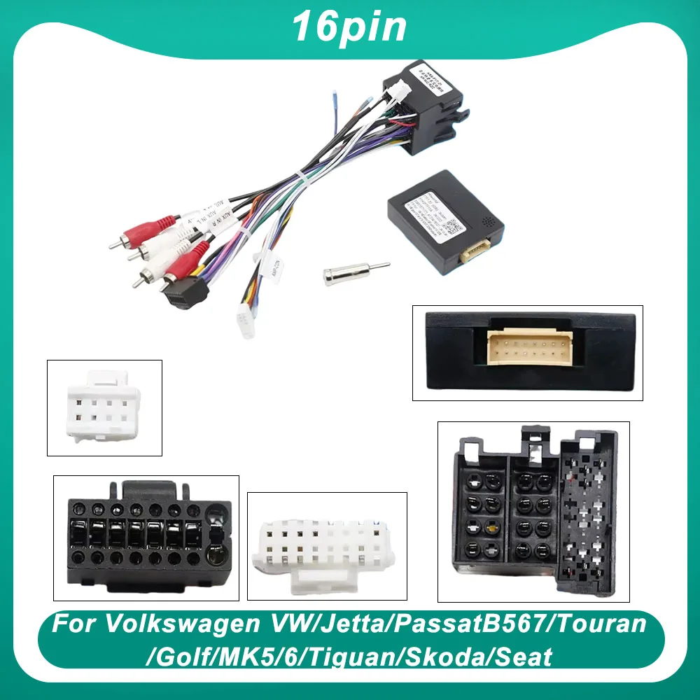 HiWorld CANBUS 16-poliges Verkabelungskabel für Fiat 500L/Doblo Bravo PANDA UNO Punto Fiorino Android Autoradio