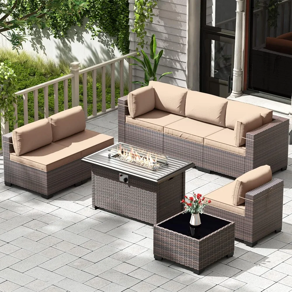 8 PCS Outdoor Patio Furniture Set with 43