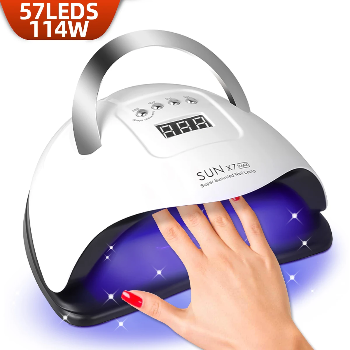 114W LED UV Lamp For Nails 57LEDS Gel Polish Drying Lamp With Smart Sensor Professional Nail Dryer Manicure Salon Equipment