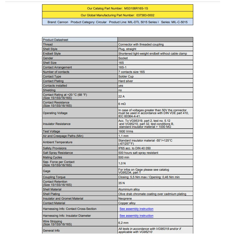 MS3101R16S-1S * 2PCS + MS3106R16S-1S  * 2PCS Circular MIL Spec Connector 7P #16 SKT CONTACTS ic BOM distribution list order