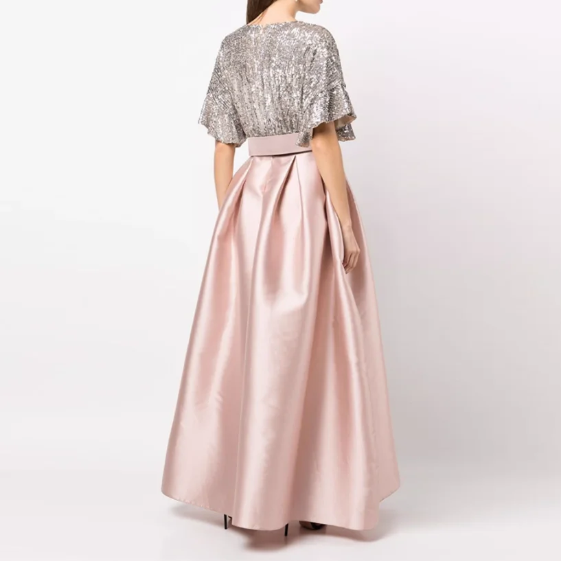 Blush Pink Zipper Style Long Skirt Satin Draped Floor Length Women Skirts Custom Made Wedding Wear Maxi Skirt