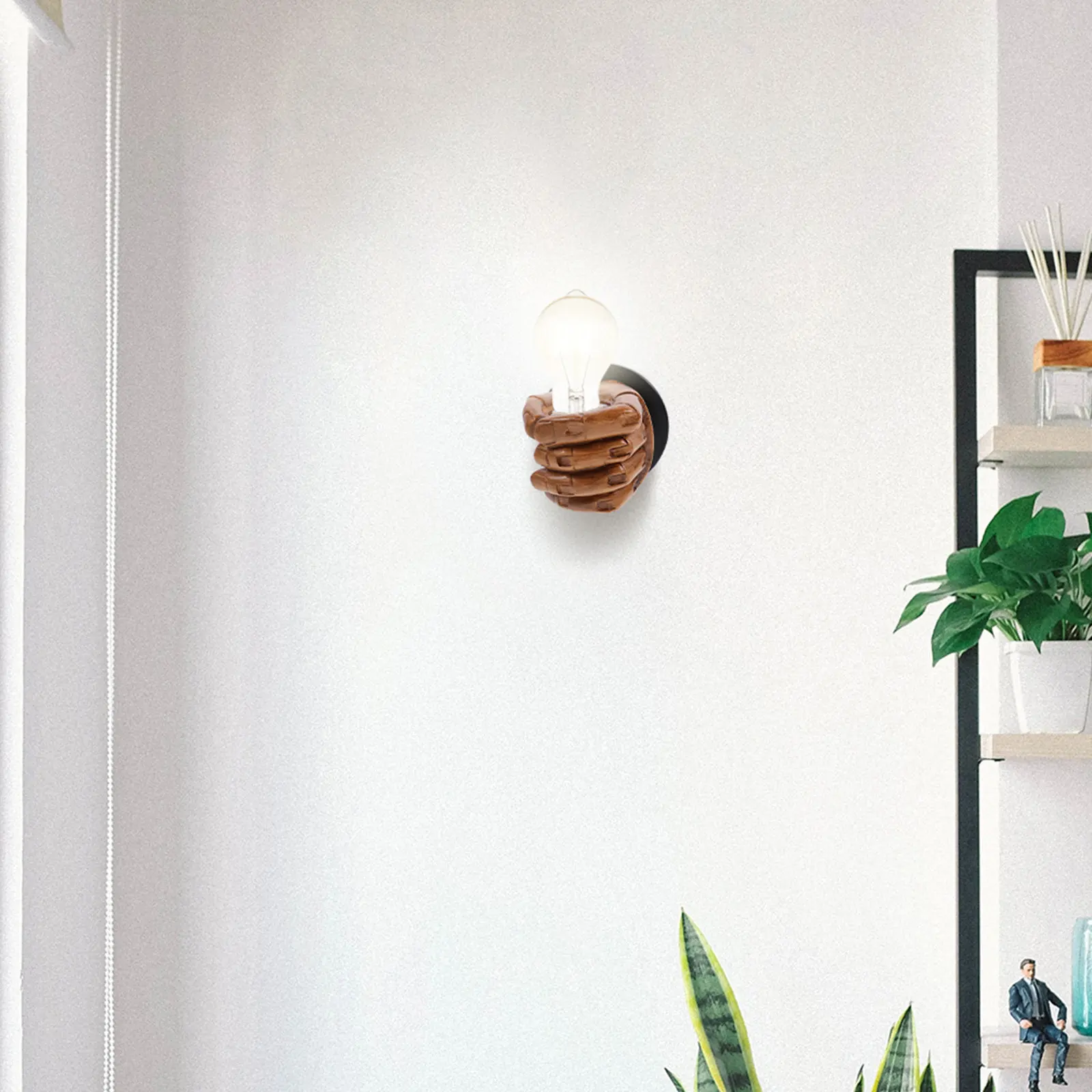 

Набор из 1 винтажного настенного светильника-держателя для лампы E27 из смолы, для дома, спальни, для внутреннего и наружного использования, аксессуары для светильников