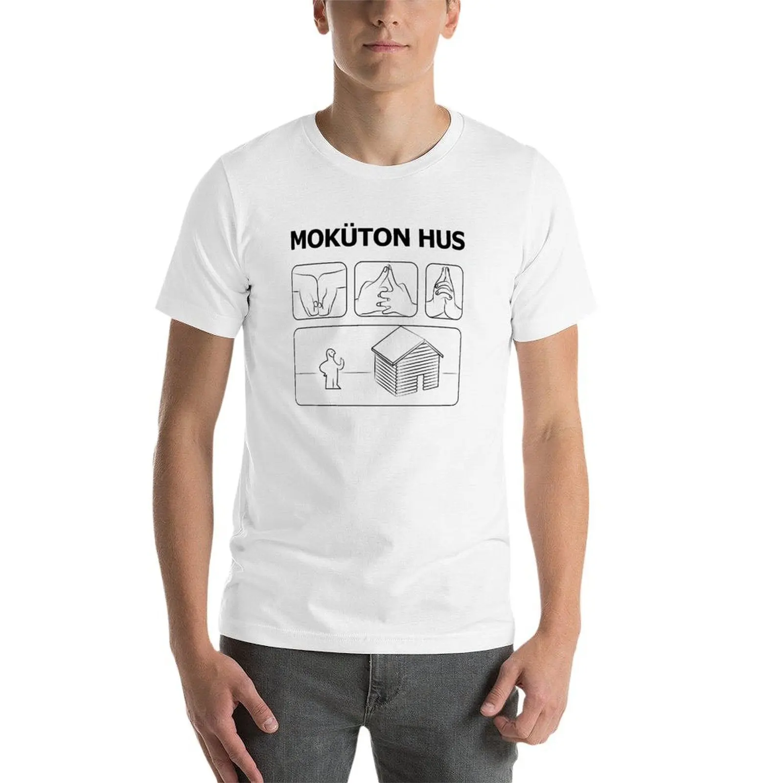 تي شيرت Mokuton Hus تي شيرت للرجال حزمة بيضاء تي شيرت رجالي عالي الجودة ماركة فاخرة تي شيرت