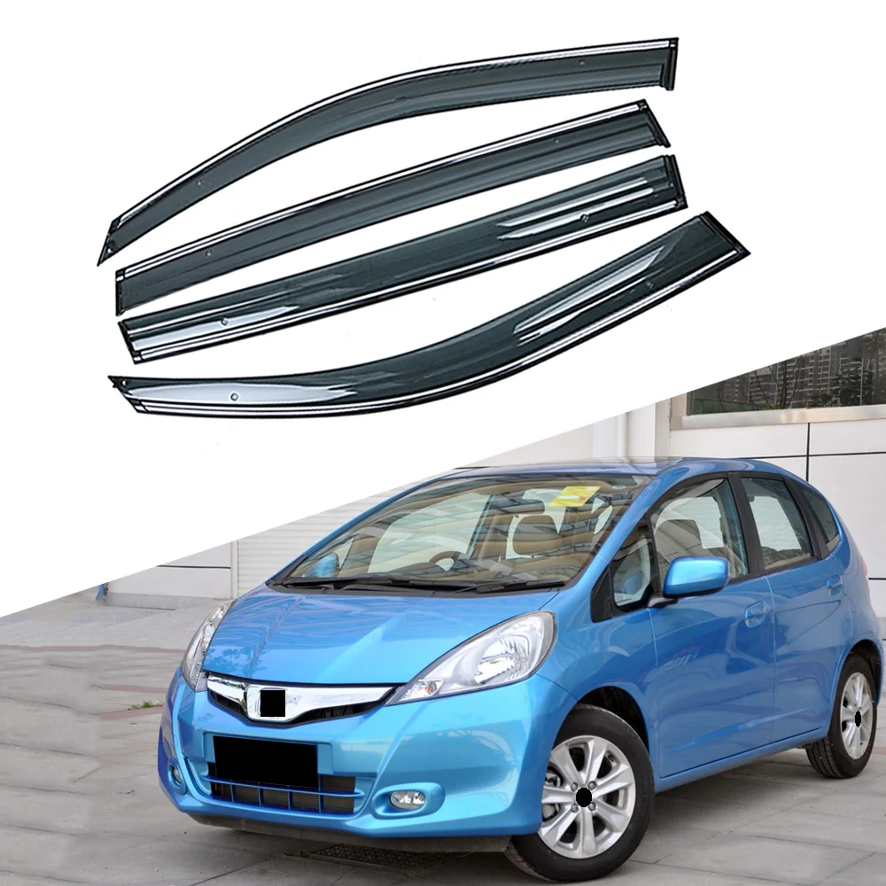 

For HONDA JAZZ FIT Hatchback 2007-2014 Car Window Sun Rain Shade Visors Shield Shelter Protector Cover Frame Sticker Accessories