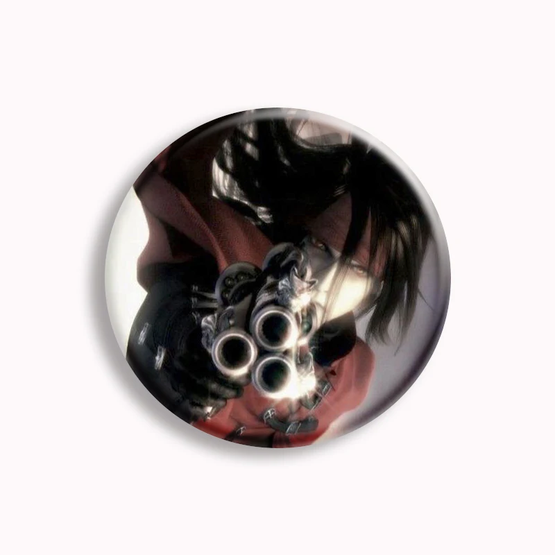 Game FF7 Vincent Valentine Anime Dirge Of Cerberus Button Pin Creative Game Characte Aesthetic Brooch Badge Gamer Collect Gift