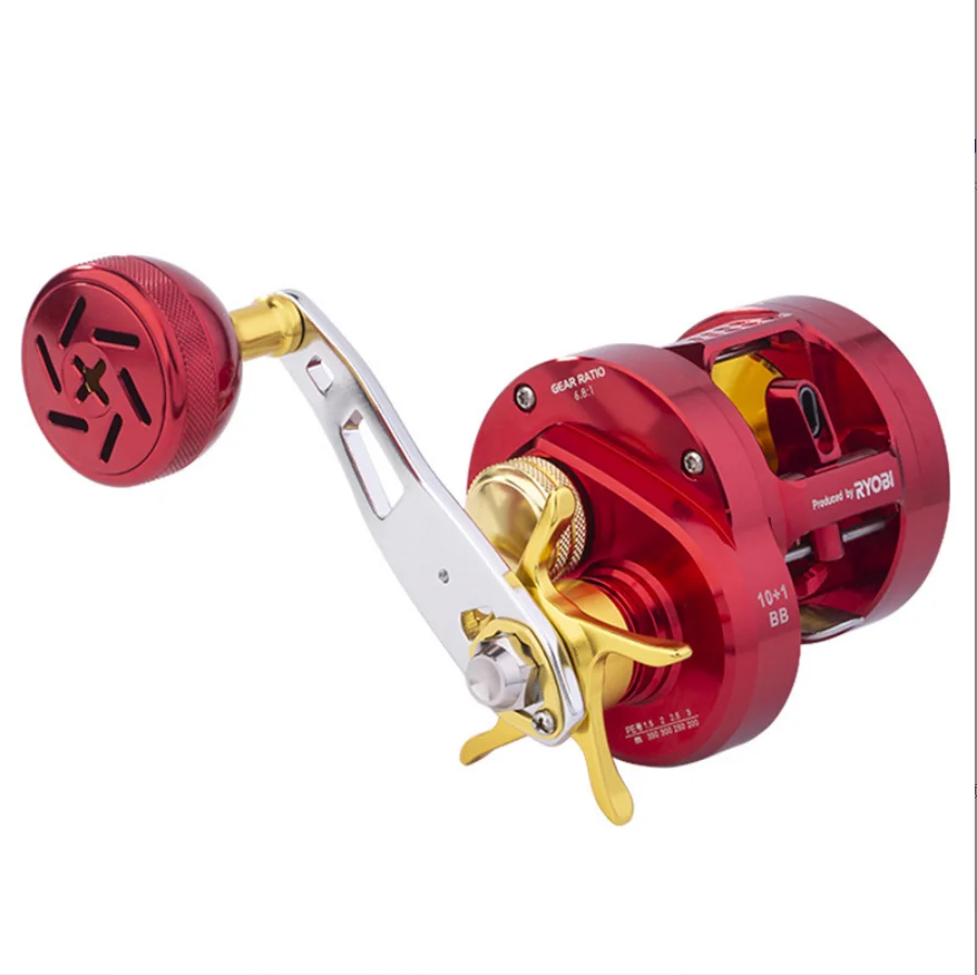 10+1BB Light JIgging Fishing Reel Max Drag 15kg Aluminium Body 6.8:1 Japan Ryobi Fishing Reels For Saltwater