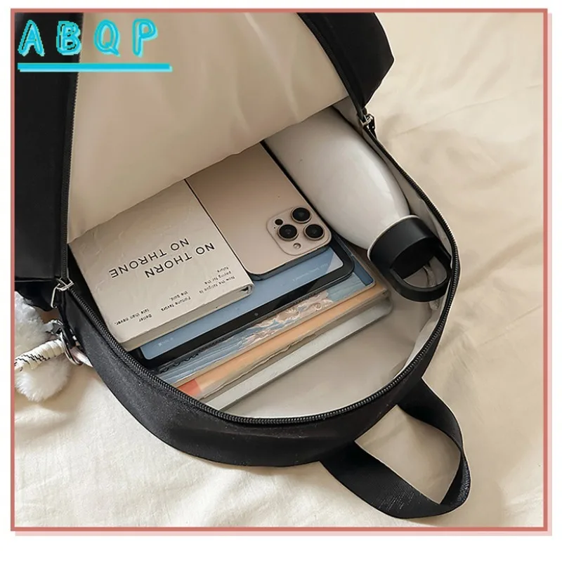 Stylish Nylon Backpack Adjustable Straps Cartoon Shark Design Lightweight for Students or Casual Use Secure Zipper Closure