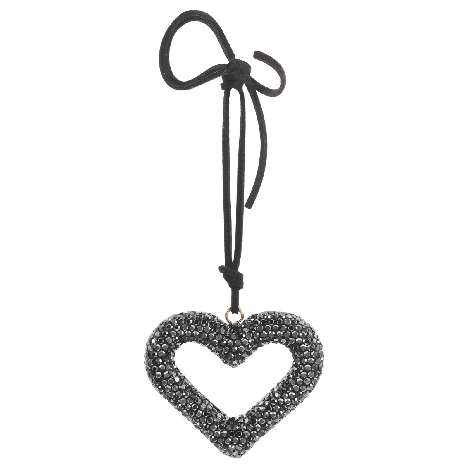 

Sparkling Heart Car Hanger Rhinestone Mirror Charm Shiny Auto Ornament Durable Alloy Vehicle Decor Easy Install Home Keychain