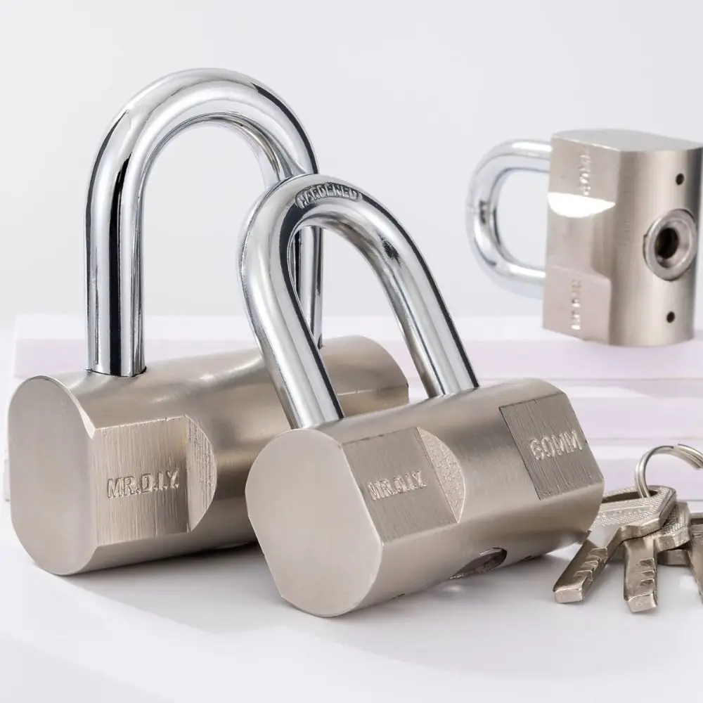 

Anti-theft Design Stainless Steel Padlock With Keys Durable Construction Heavy Duty Padlock Solid Steel Body Security