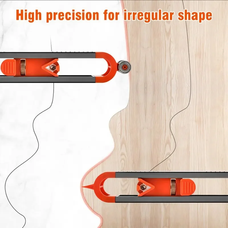 Profile Scribing Ruler Contour Gauge with Lock - Precise Scribe Tool Woodworking Edge Corner Measuring Profile Duplicator Tool