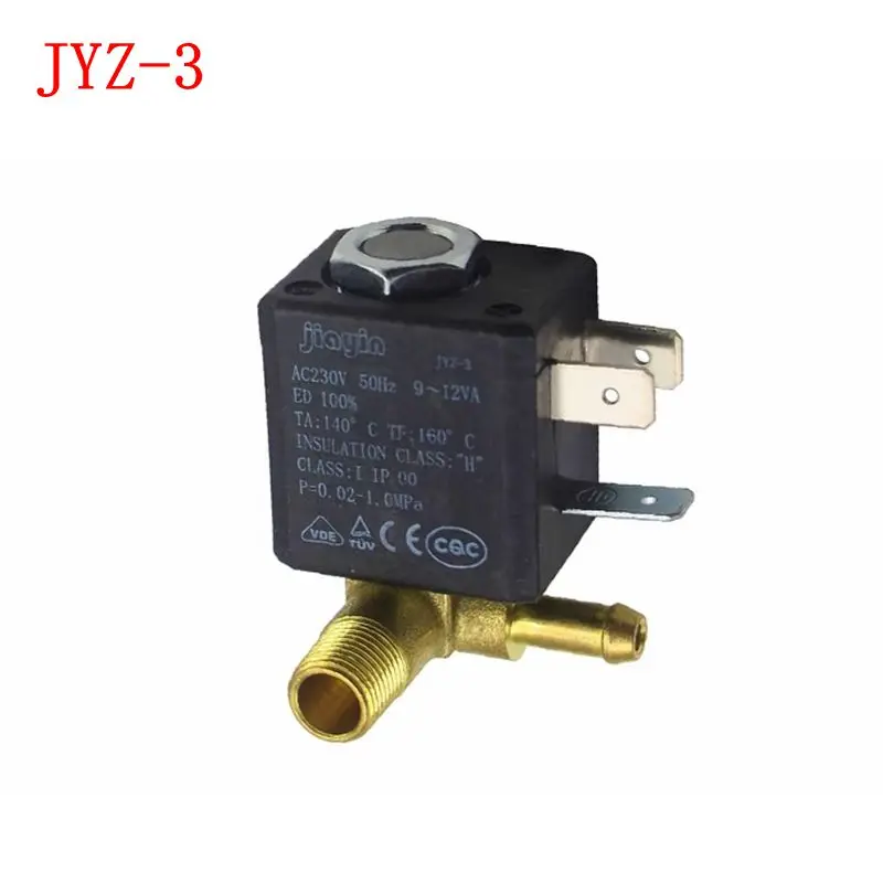 

Jiayin JYZ-3 Normally Closed N/C AC 230V 10bar G1/8" Brass Iron Steam Water 2 Position 2 Way Steamer Gas Solenoid Water Valve