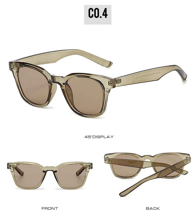 Retro klassische quadratische Sonnenbrille Damen Herren Unisex Casual Travel TR90 Sonnenschutz Jelly Color Brillen – Detail 10
