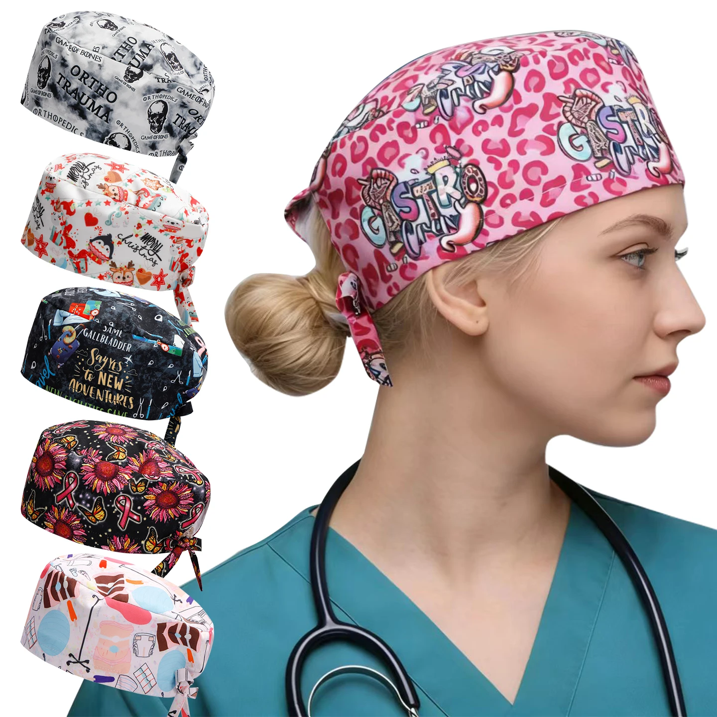2026 Scrub Nursing Cap Men Women Quick-dry Doctor Working Hat Adjustable Short Hairs Surgery Caps F1337