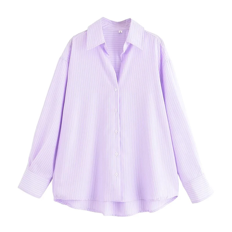 YENKYE 2025 Dames gestreept shirt Modieus en veelzijdig herfstblouse met lange mouwen, streetwear losse damesoverhemden