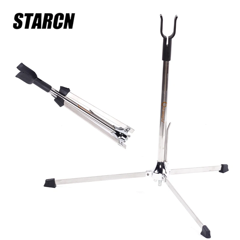 

1Pcs Archery Bow Stand Holder Stainless Steel Rack Hanger Foldable Stands Traditional Recurve Bow Hunting Shooting Accessories