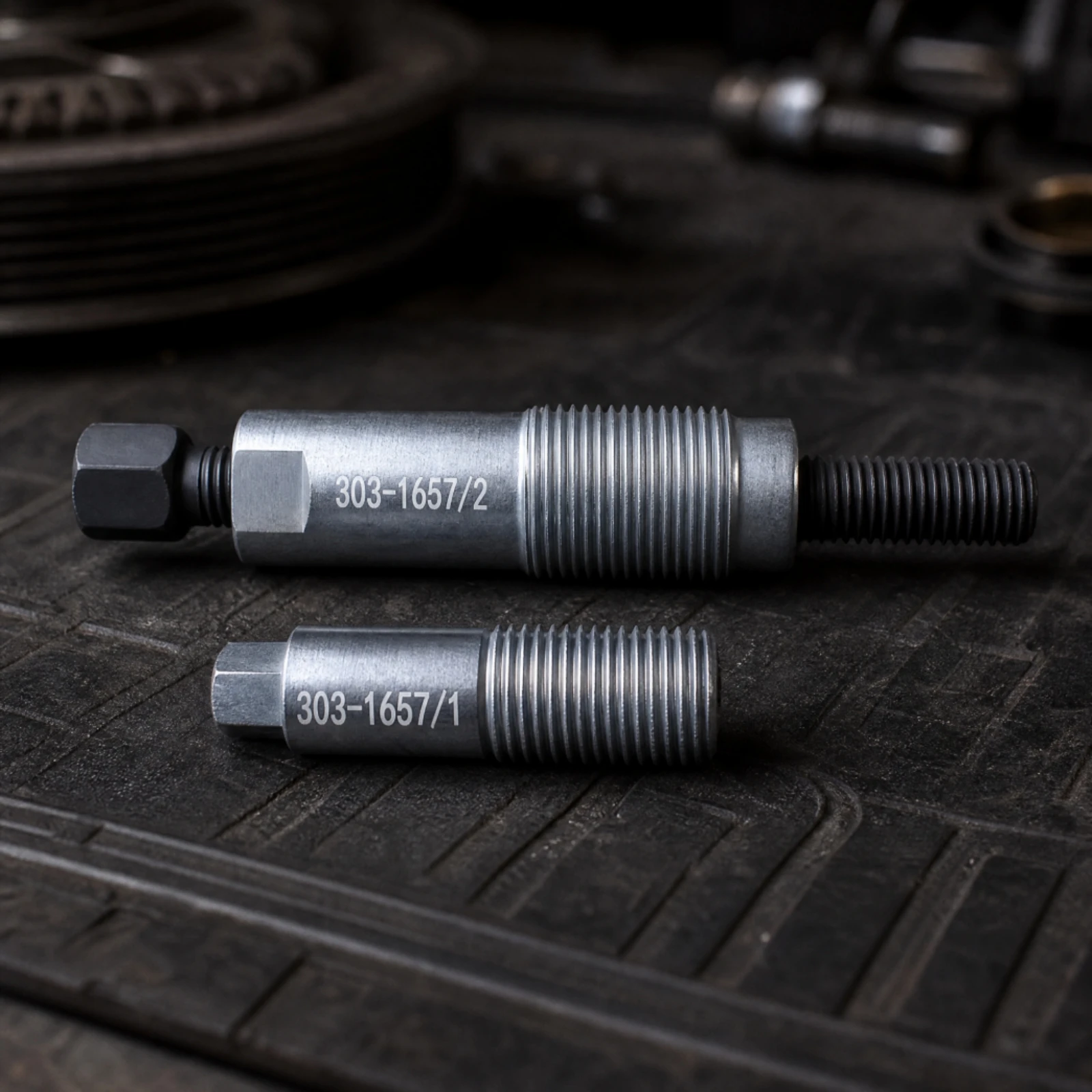 2 Pieces Carbon Steel Puller Tool with Two Components Professional Hex-Drive Crank Pulley Puller Wide Compatibility Portable
