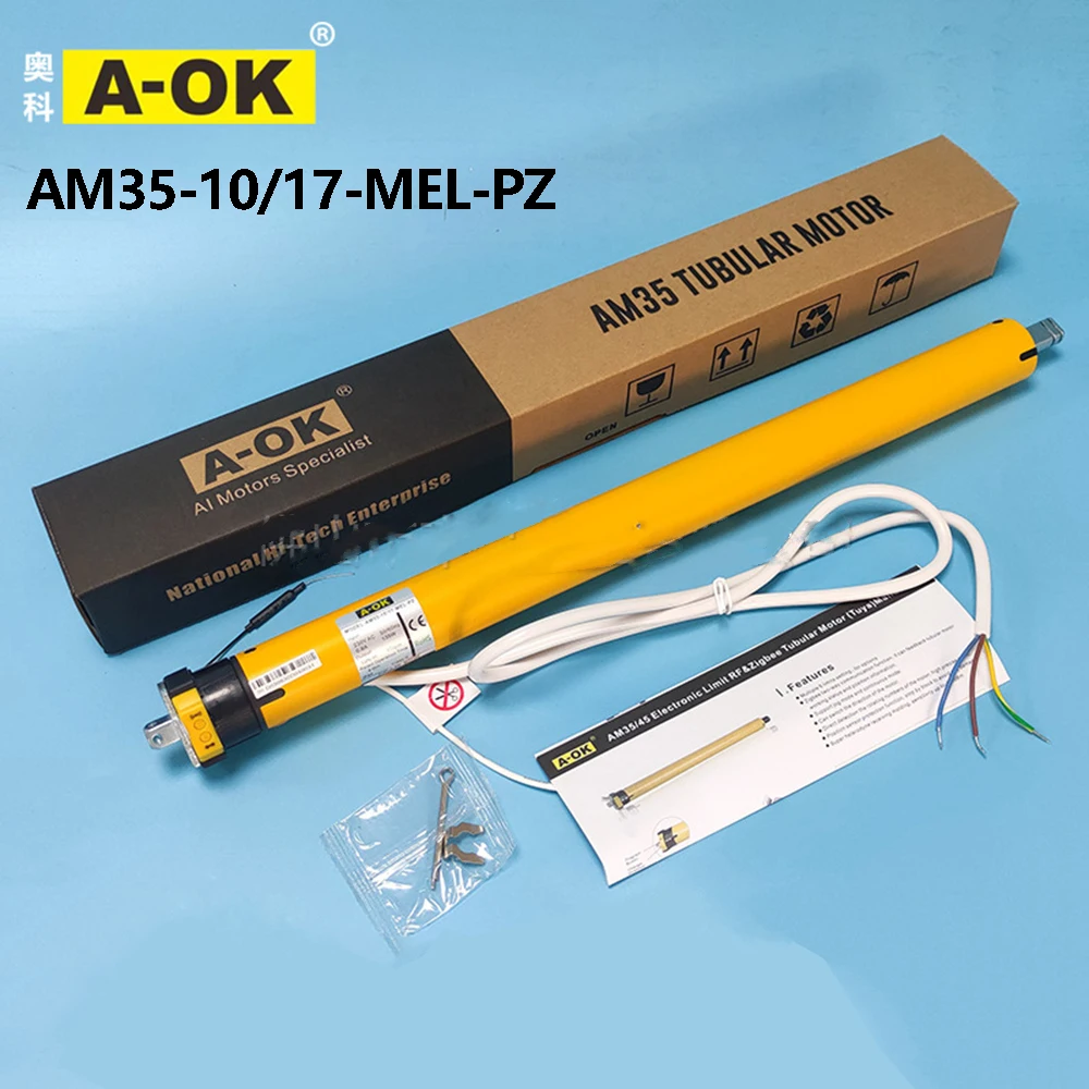 A-OK Tuya Zigbee AM35 10/17 Smart Blinds RF433 Tubular Motor, for 40mm/45mm/47mm/50mm Tube Rolling Shutter, via Alexa Google Hom