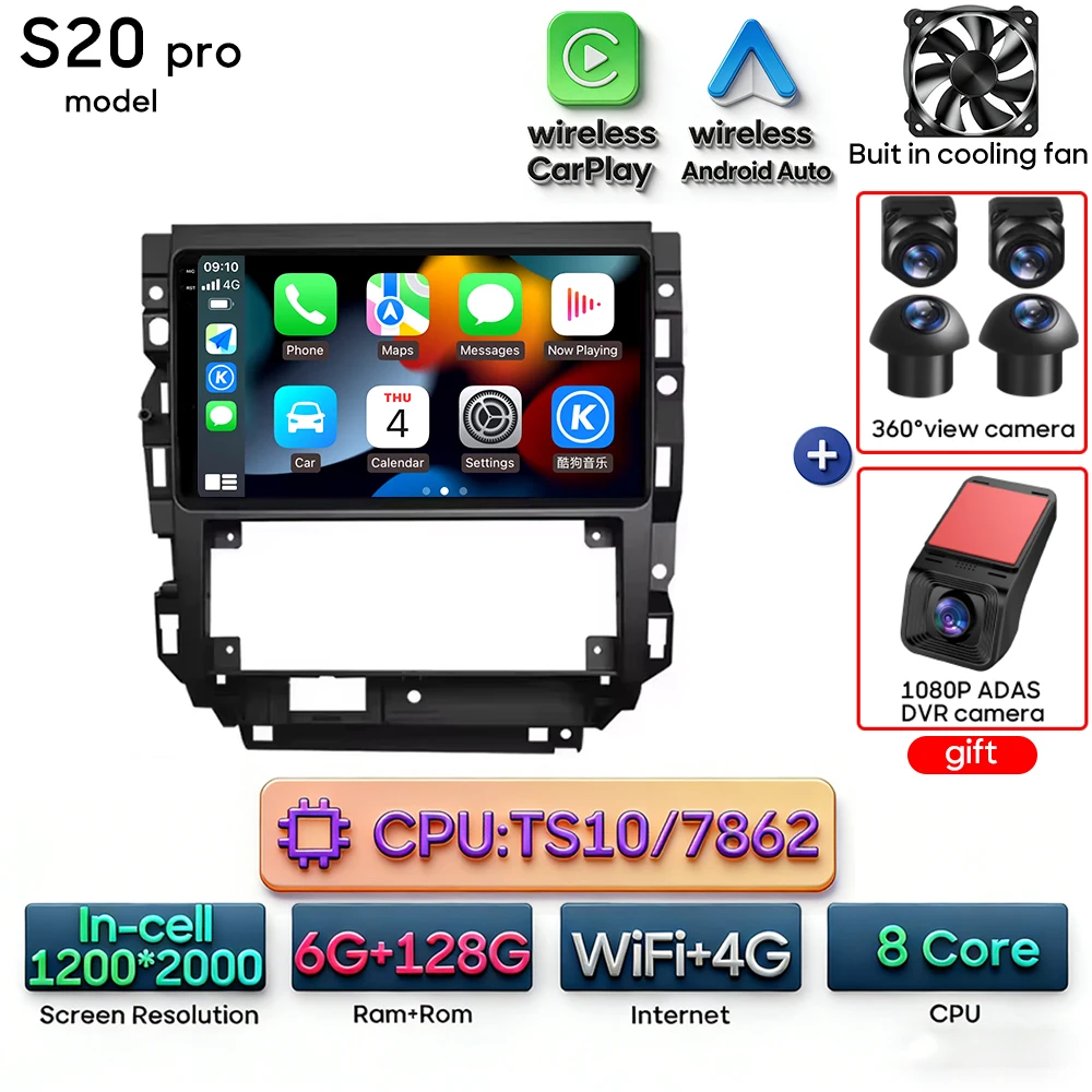 Android autoradio multimediaspeler met Carplay, auto navigatie, GPS, Wifi, 2din voor Volkswagen Golf 4 Jetta MK4 2002-2006