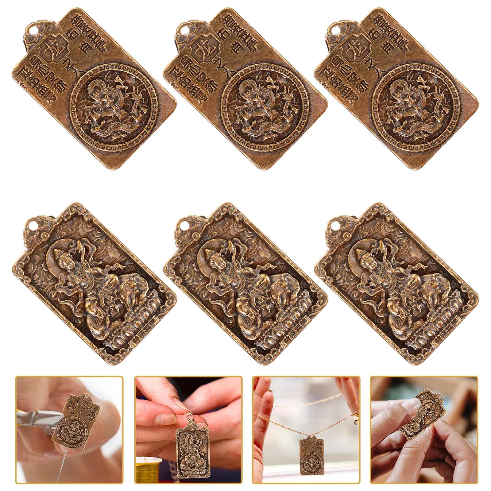 

6Pcs Retro Brass Buddha Charms Jewelry Making Material for DIY Necklace Bracelet Keychain Pendant Buddha Charm