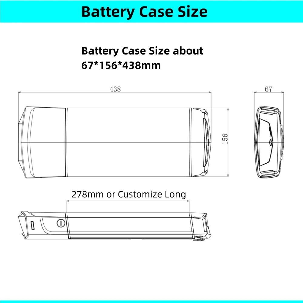 Rear Rack Frame Carrier City Bike Mountain Bike E-Bike Battery Box 36v 48V Black Silver Color Ebike Battery Case Base Holder