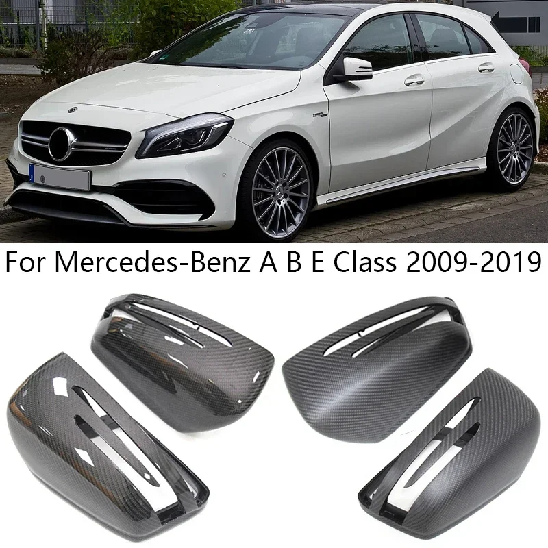 

For Mercedes-Benz A B E Class W176 W246 C207 2009-2019 Carbon Fiber Car Rearview Side Mirror Cover Caps accessories for vehicles