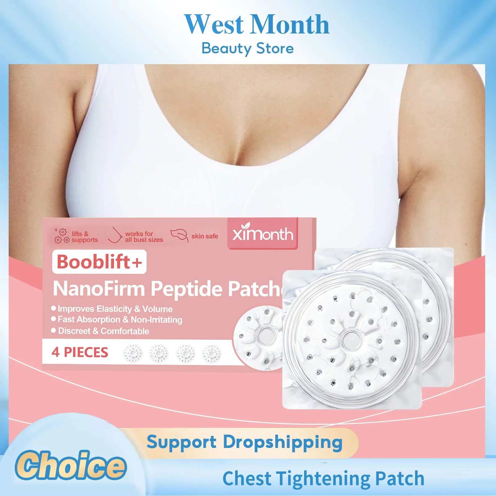 

Chest Tightening Patch Breast Enhancer Plumping Shaping Natural Curves Breast Fullness Lifting Firming Chest Enlargement Patch