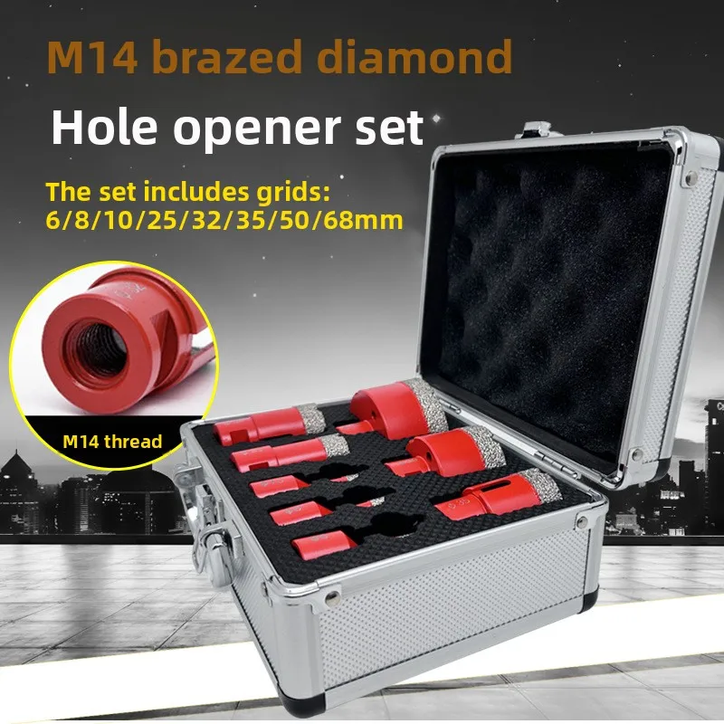 

M14 brazing diamond hole saw set marble drilling angle grinder tile hole drill bit