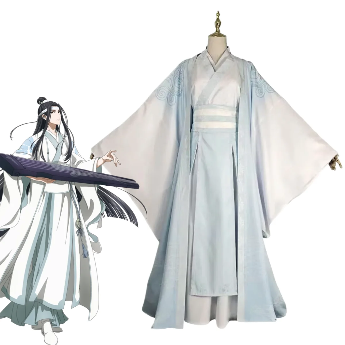 

Grandmaster of Demonic Cultivation Lan Wangji Cosplay Costume Adult Mo Dao Zu Shi Lan Wangji Aged Halloween Party Set For Men