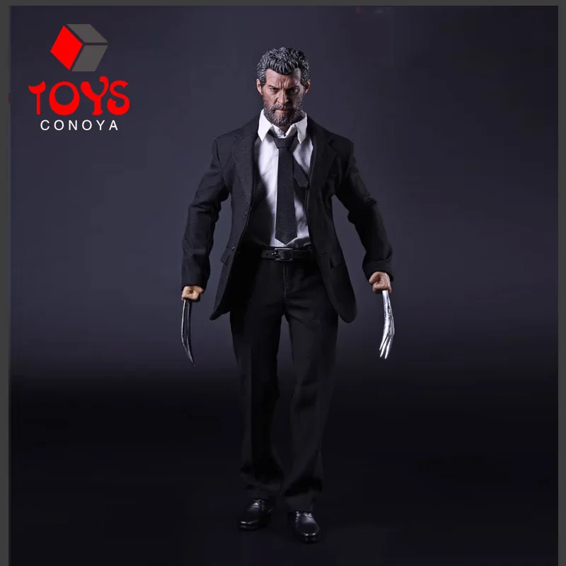 Copycat 1/6 Scale Old Logan Black Suit Wolf Claw Hugh Jackman Head Sculpt Model Fit 12-inch Male Soldier Action Figure Body