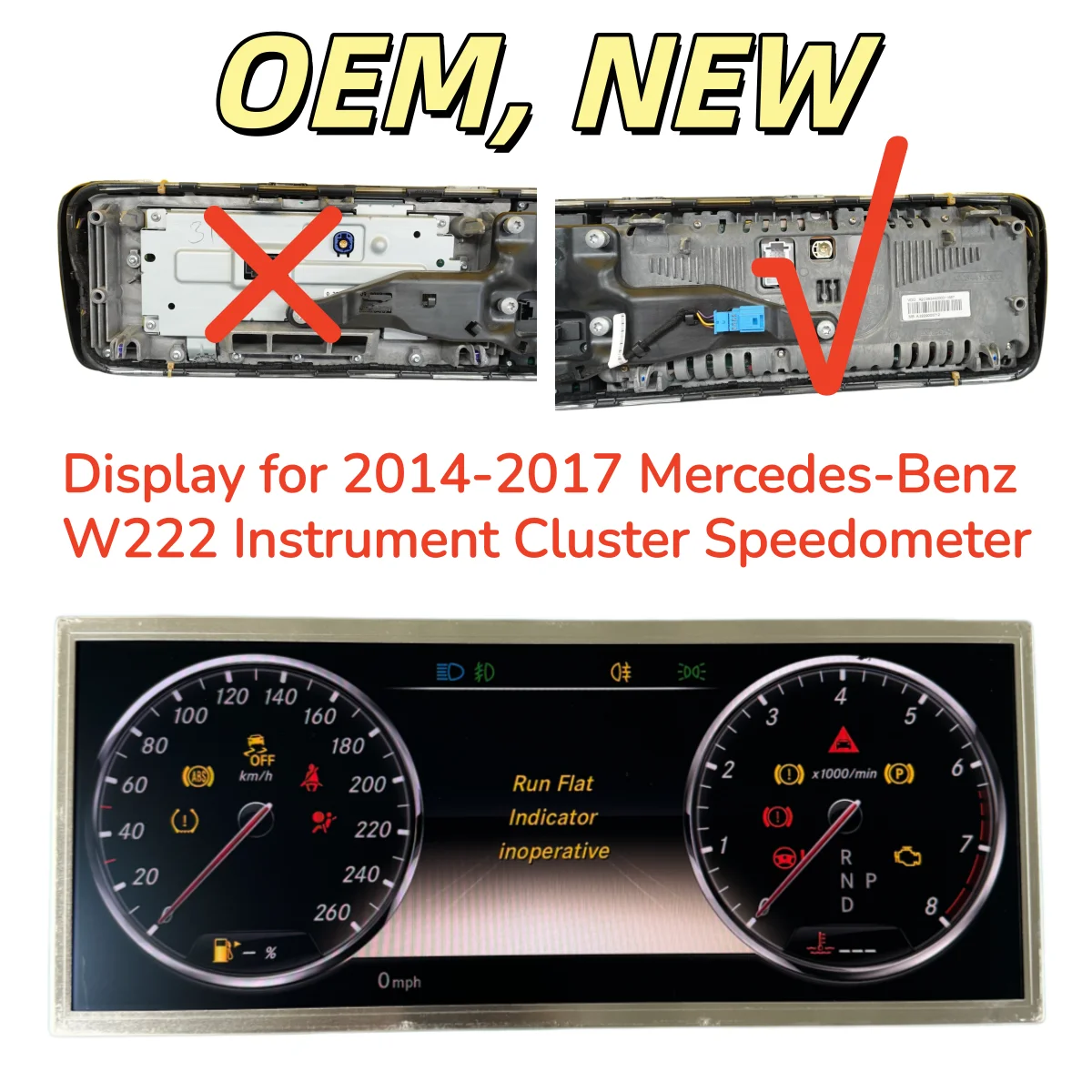 LAM1233548E LAM1233548D for 2014-2017 Mercedes-Benz W222 S350 S400 S450 S500 S560 S600 Instrument Cluster LCD Display Screen