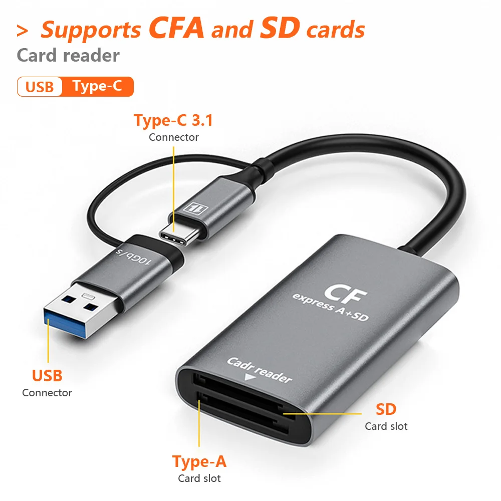 

CFe Card Reader CFexpress Type A Card Reader High-Speed Transfer USB Type-C Port For Sony Cameras iPhone 15 MacBook Pro Air 2023