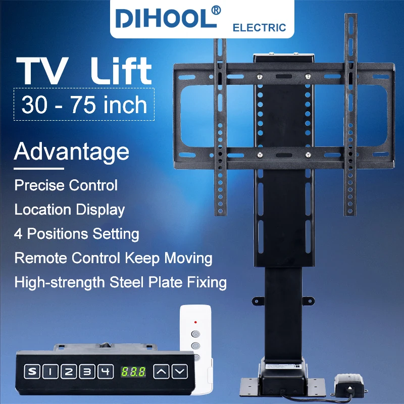 remoto tv elevador motorizado gabinete montagem electirc atuador linear coluna de elevacao dc altura do motor ajustavel plasma lcd montagem 01