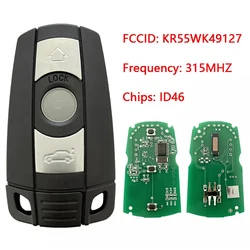 CN006025 Aftermarket 3 Button Car Key For BMW X5 X6 Z4 CAS 1 3 Series 315Mhz Remote Fob Replacement KR55WK49127 ID46 HU92 Blade