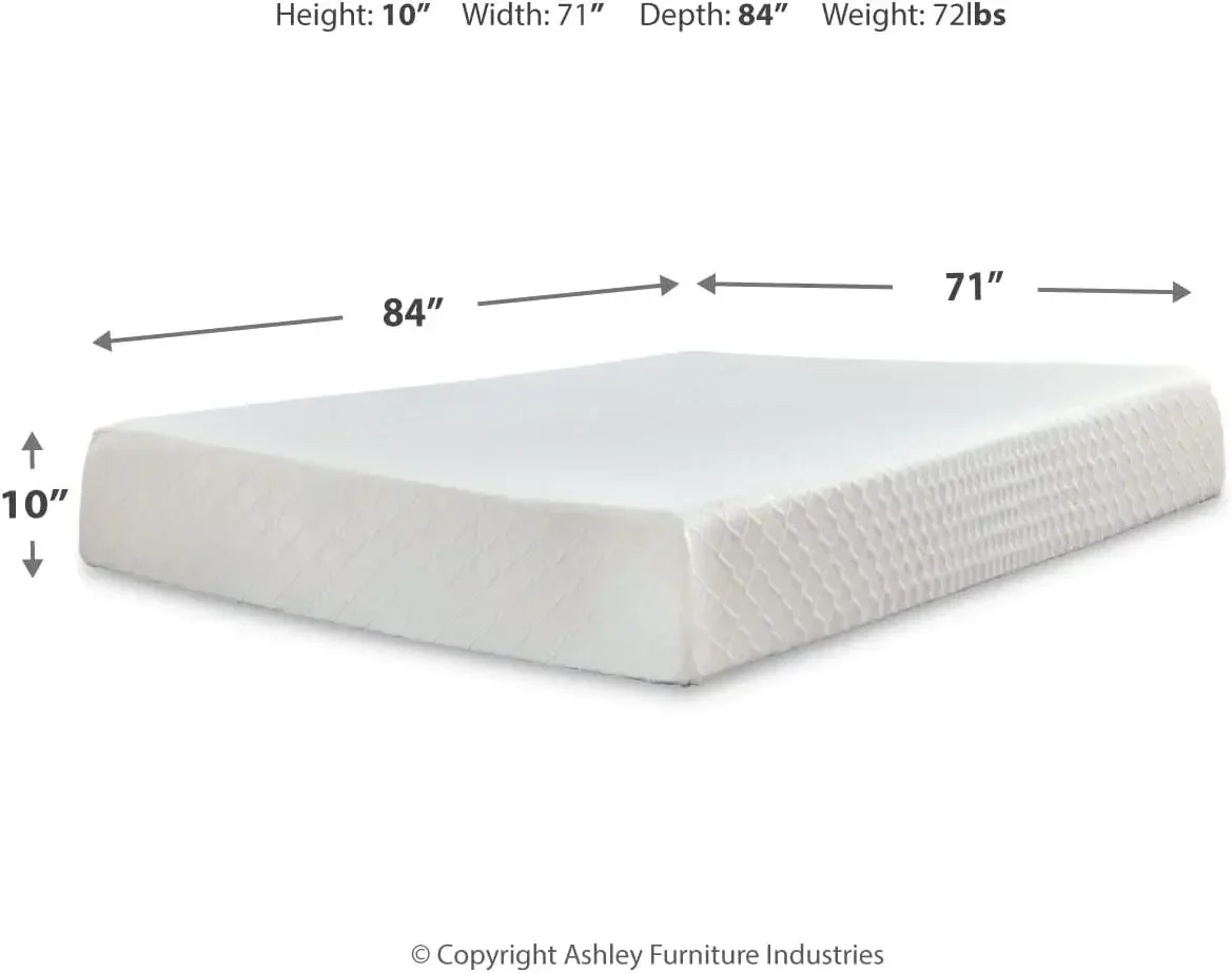 California King Size Chime 10 Inch Medium Firm Memory Foam Mattress with Green Tea & Charcoal Gel