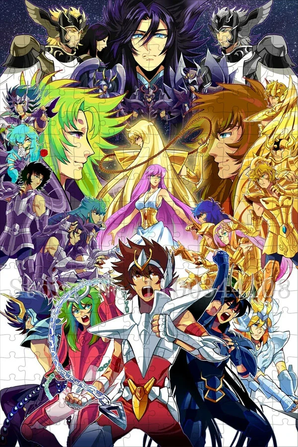 35/300/500/1000 Pieces Saint Seiya Puzzles for Adults Classic Japan Anime Jigsaw Puzzles Decompressing Assembling Game Toys