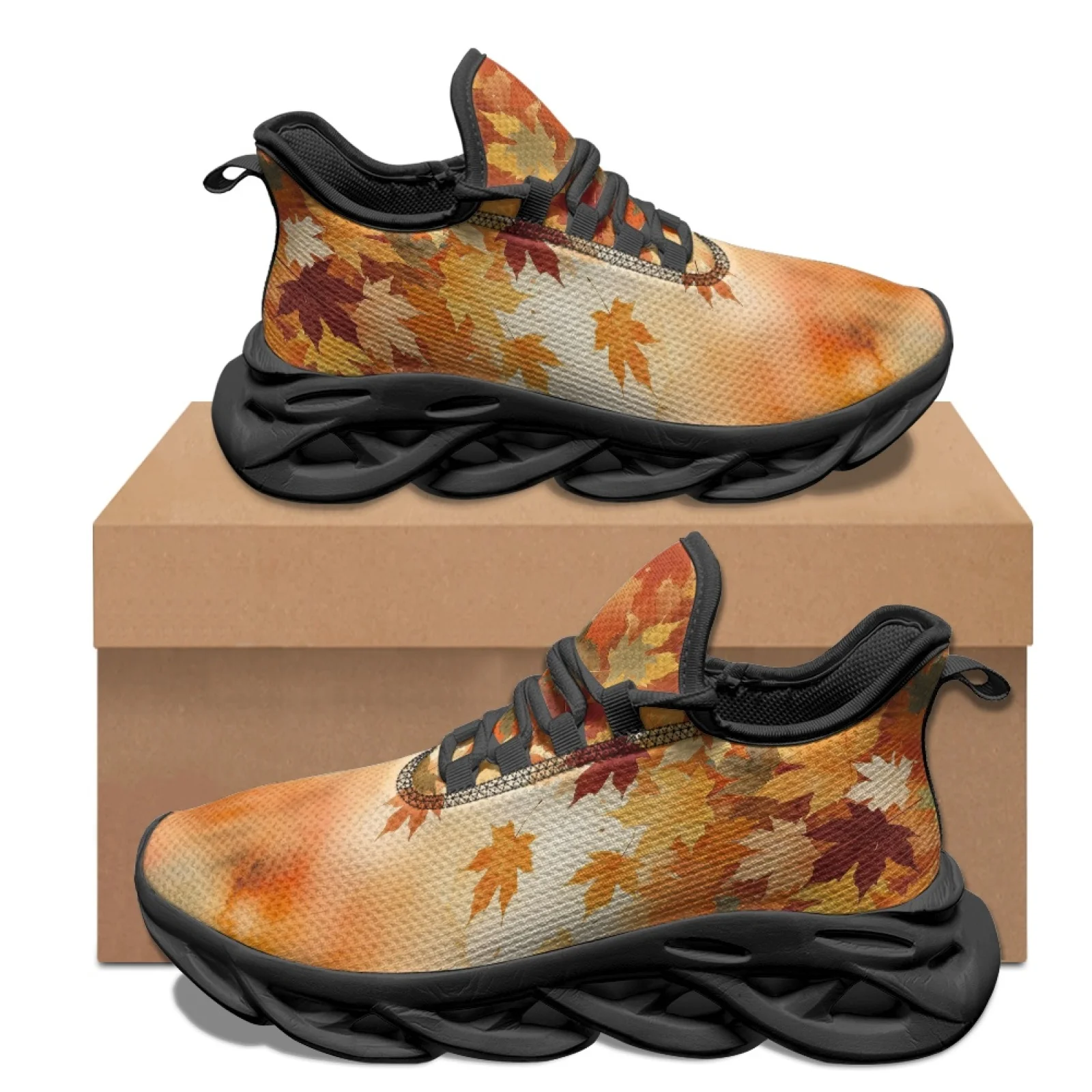 PENSTROLL PENSTROLL Maple Leaf Autumn Lightweight Men's Sport Trainer Running Shoes for Travel New Design All Season Mens