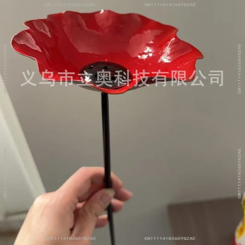 Handmade Metal Flower Garden Stake Multi color handmade metal flower garden card bird water dispenser bathtub view 3